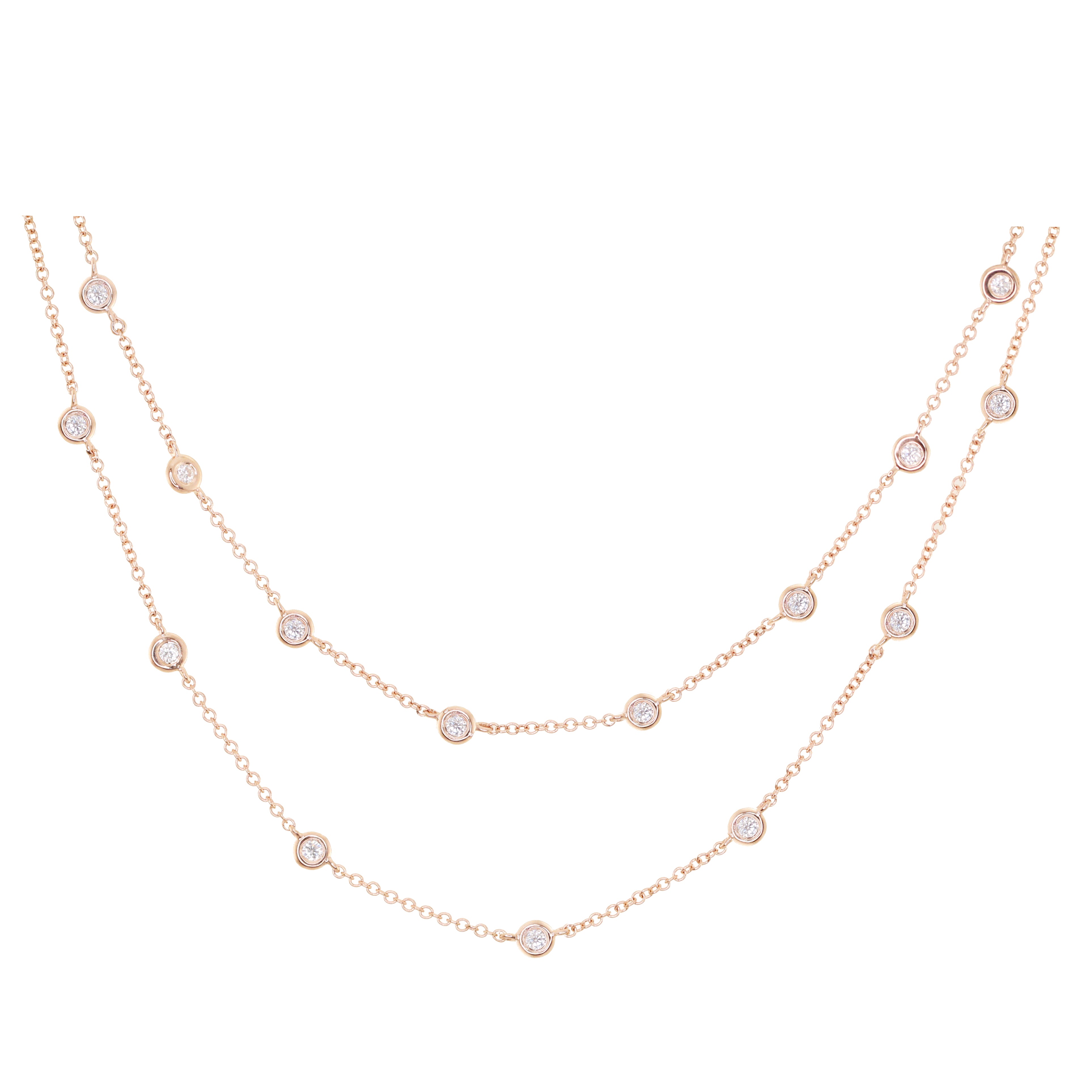 14kt gold double row diamond bezel choker | Luna Skye