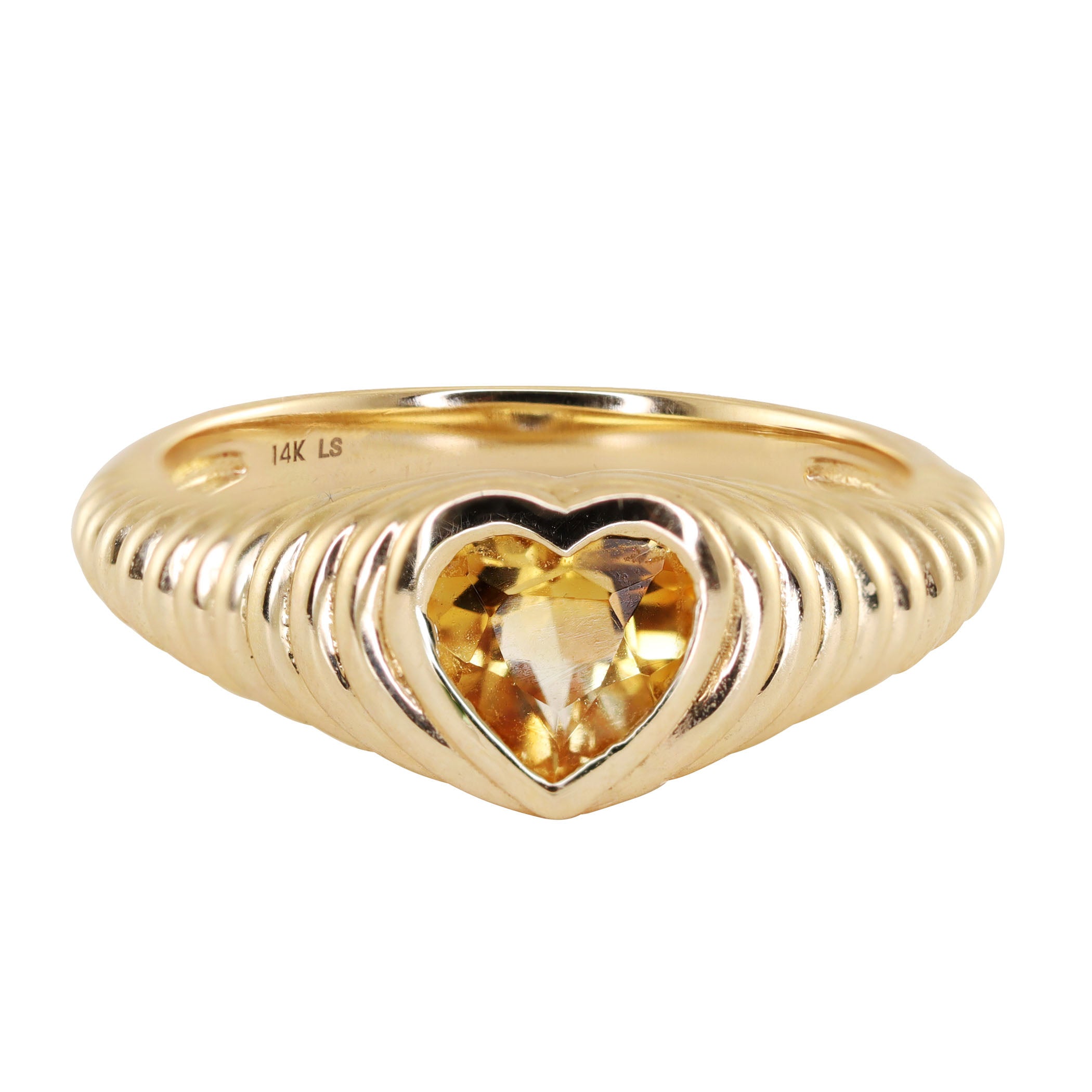 Crystal Heart Ring - Gold - 6 US