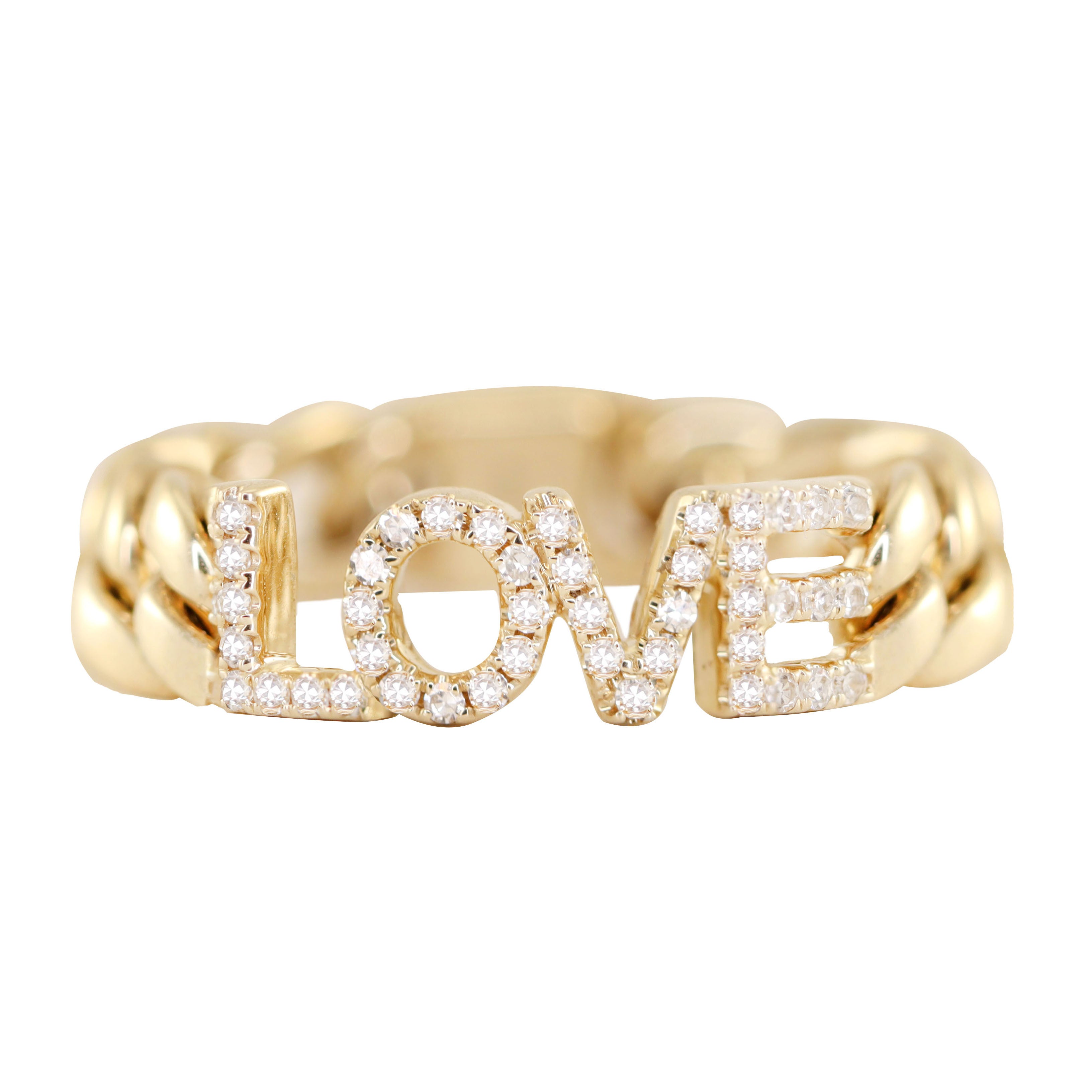 Mini Heart Chain Ring | Kelly BellO Design 14K Rose Gold / 6.5