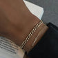 14kt gold thin paperclip chain bracelet