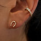 14kt gold and diamond GOOD LUCK mini horseshoe single stud