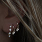 14kt gold and diamond five spike hoop earrings