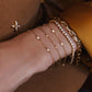 14kt gold full three diamond cluster tennis bracelet