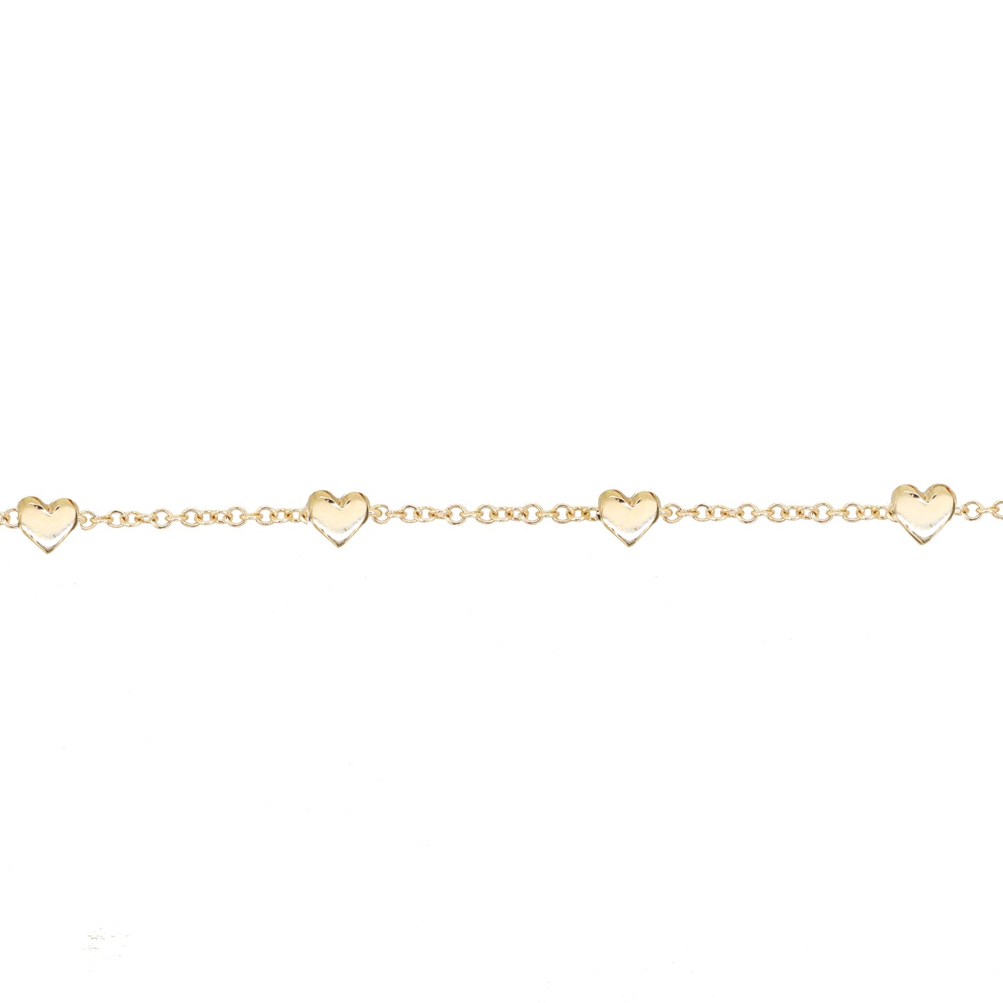 14kt gold row of hearts bracelet - Luna Skye