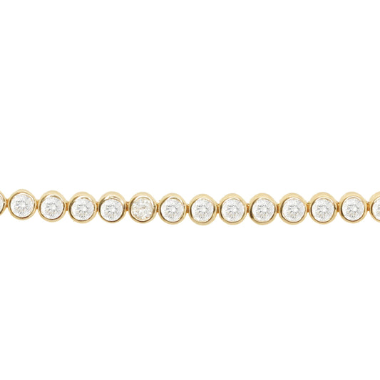 14kt gold large diamond bezel tennis bracelet