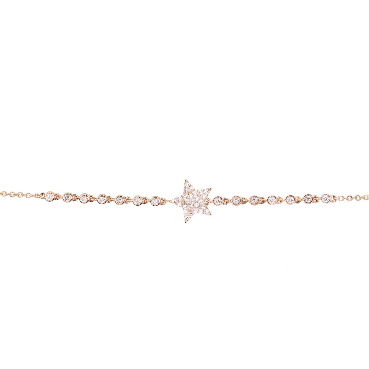 14kt gold and diamond star bezel bracelet - Luna Skye