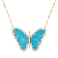 14kt gold and diamond turquoise baby butterfly necklace