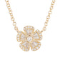 14kt gold leila baguette diamond flower necklace