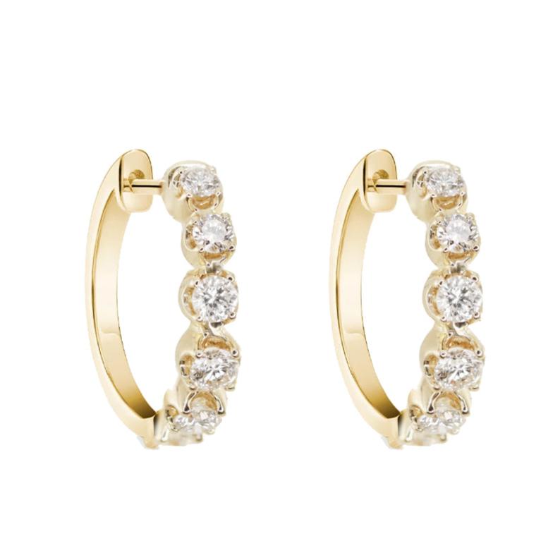 14kt gold diamond cut mini hoop earrings