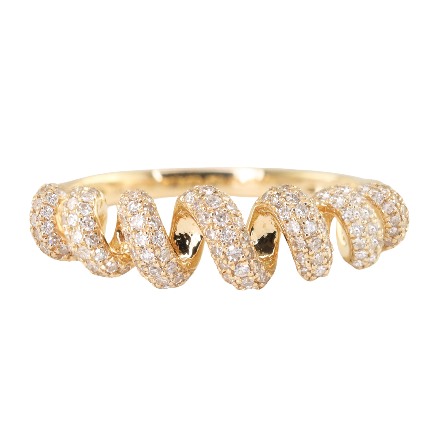 14kt gold and diamond spring ring