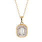 14kt gold emerald cut diamond adamas necklace