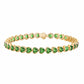 14kt gold heart emerald bezel tennis bracelet