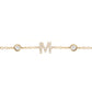 14kt gold diamond bezel initial bracelet