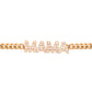 14kt gold and diamond mini mama flat link chain bracelet