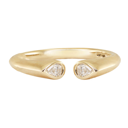 14kt gold and diamond open celine ring