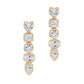 14kt gold mixed diamond bezel drip stud earrings