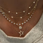 14kt gold and diamond side star necklace