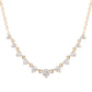 14kt gold petite graduated three prong diamond choker necklace