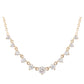 14kt gold petite graduated three prong diamond choker necklace