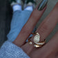 14kt gold and diamond open celine ring