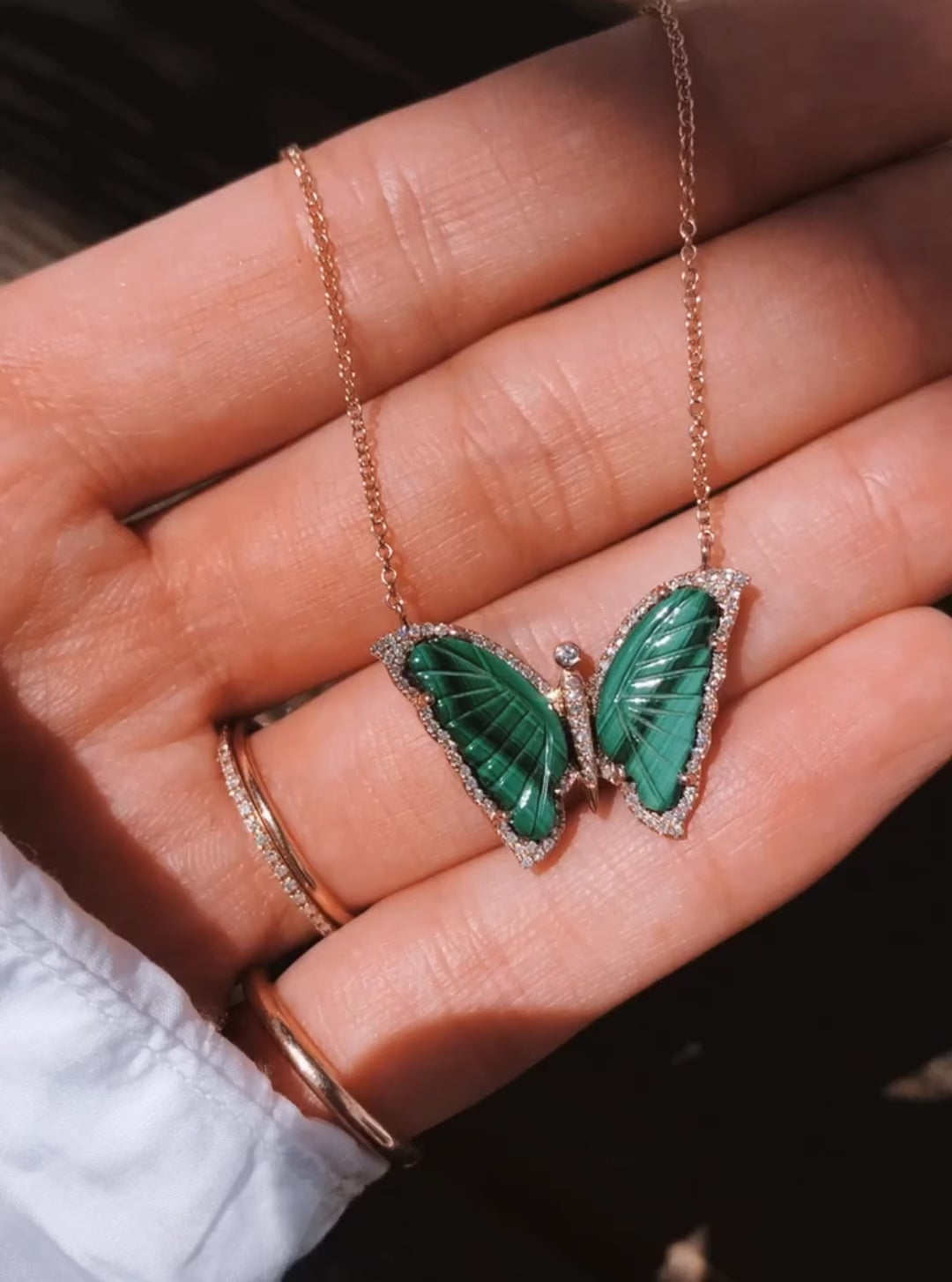 Malachite deals butterfly necklace