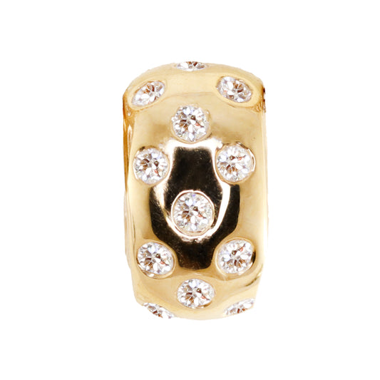 14kt gold scattered diamond grande rondelle