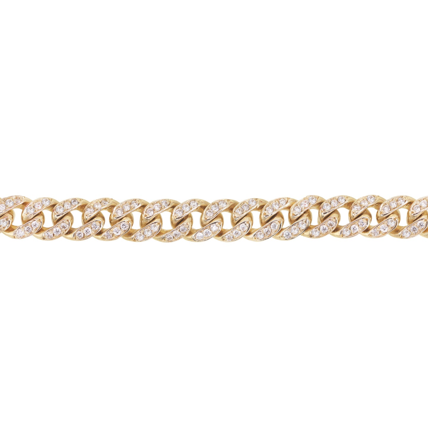 14kt gold and diamond cuban link bracelet