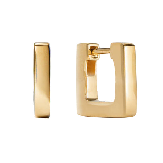 14kt gold classic square hoop