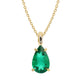 14kt gold solitaire teardrop emerald necklace