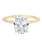 14kt gold and diamond solitaire oval white sapphire eternity ring