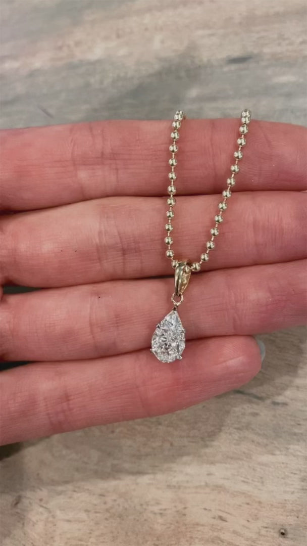 Teardrop diamond store pendant