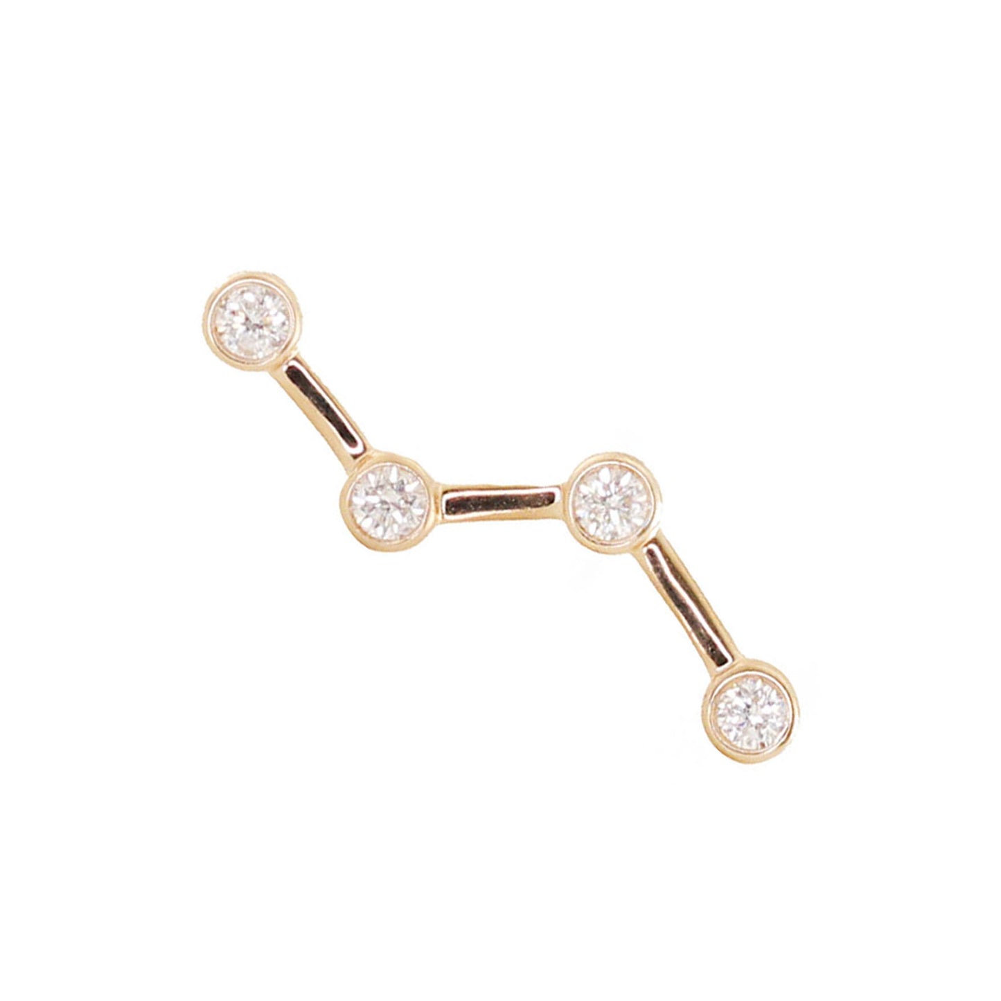 14kt gold and diamond constellation stud