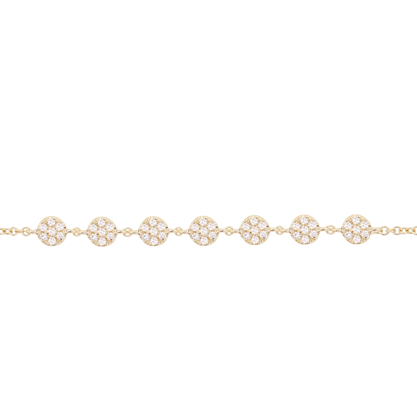 14kt gold diamond disk row bracelet - Luna Skye