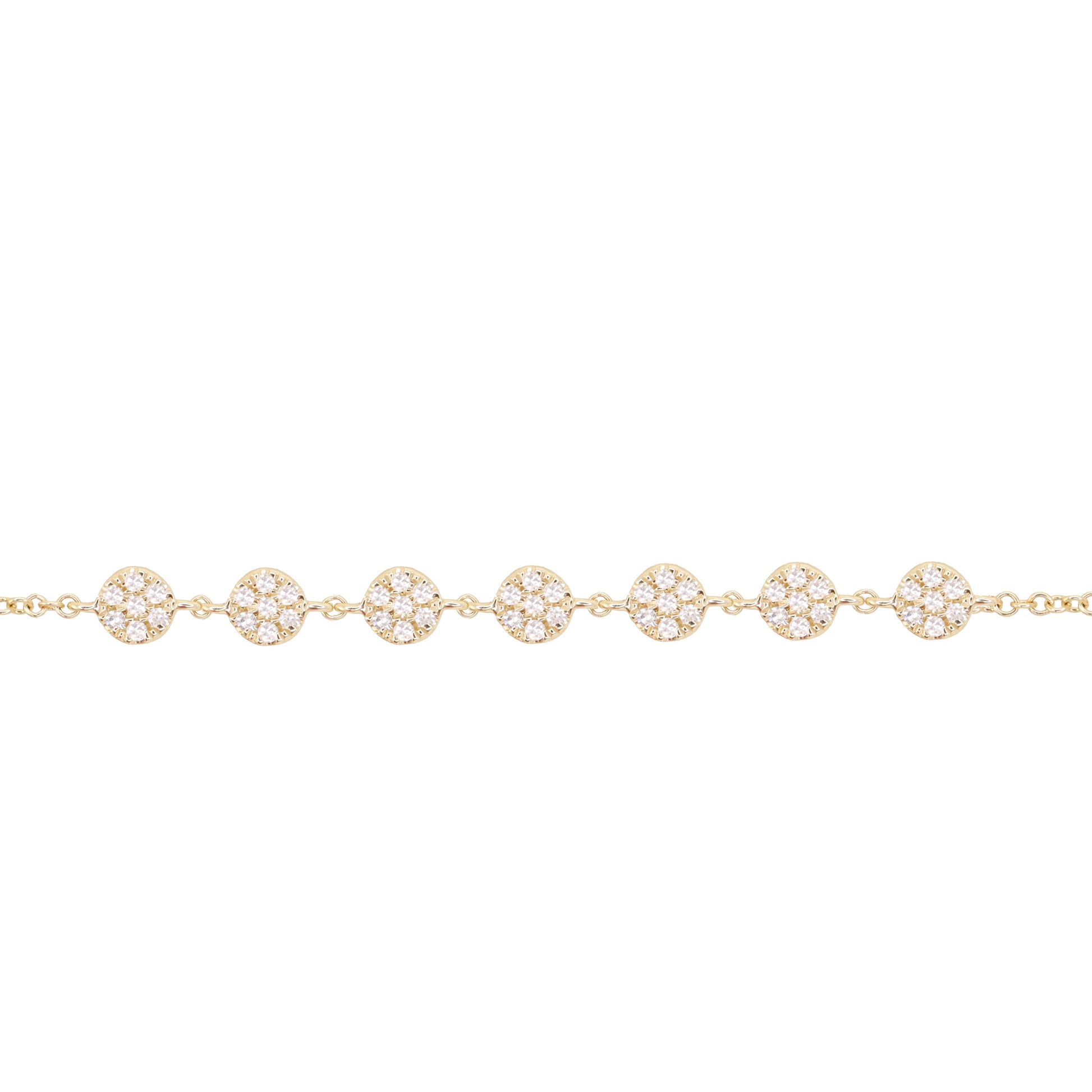 14kt gold diamond disk row bracelet - Luna Skye