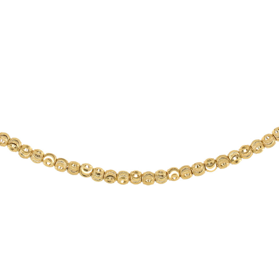 14kt gold full diamond cut beaded choker