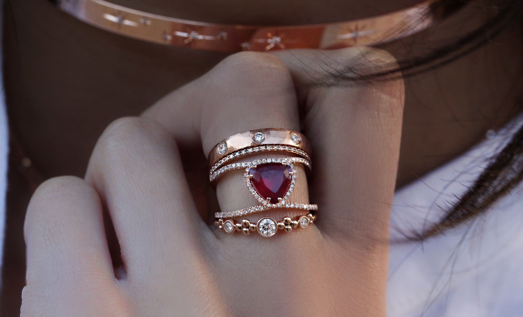 Double sale ruby ring