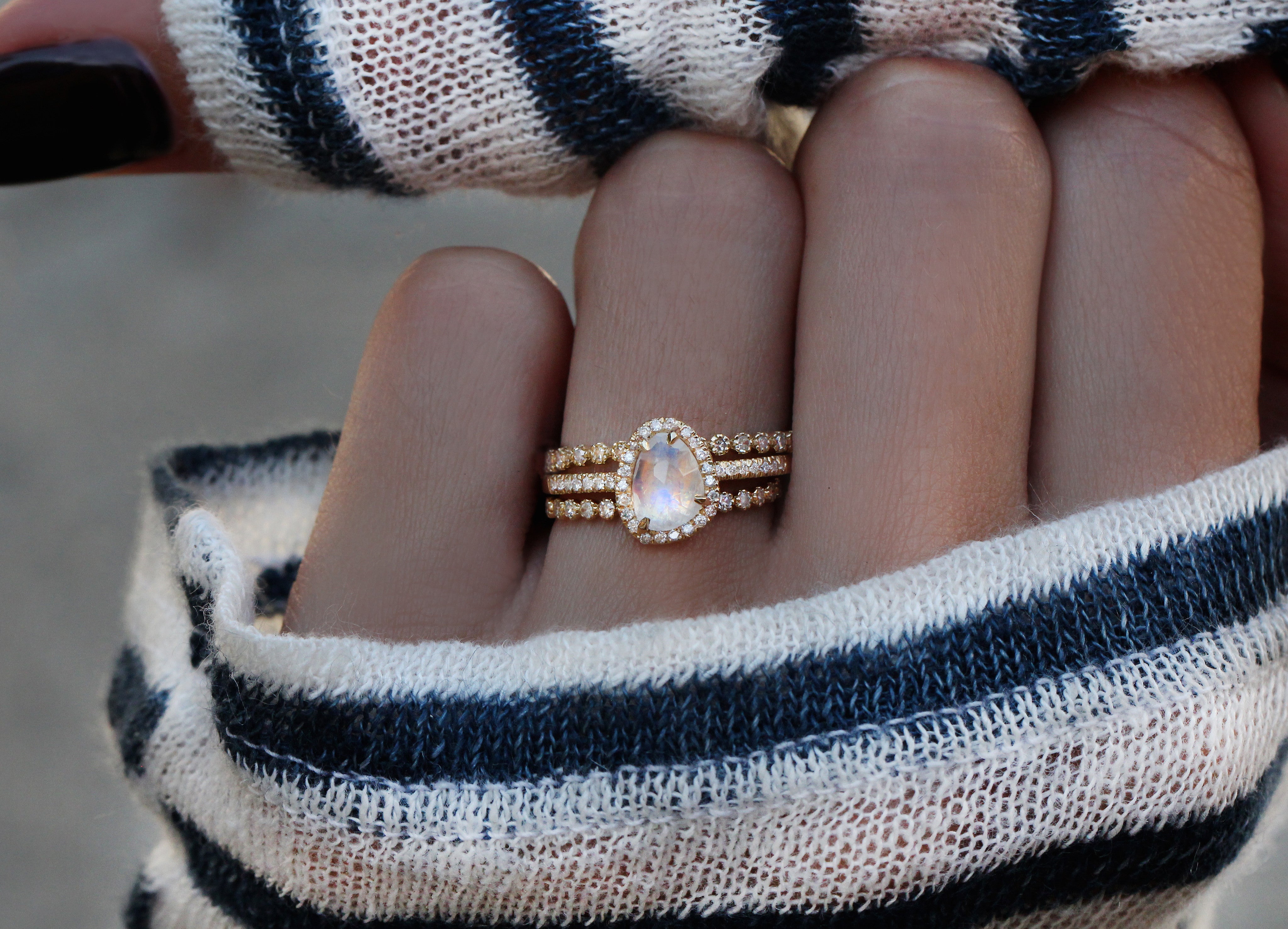 Rose gold and hot sale moonstone ring