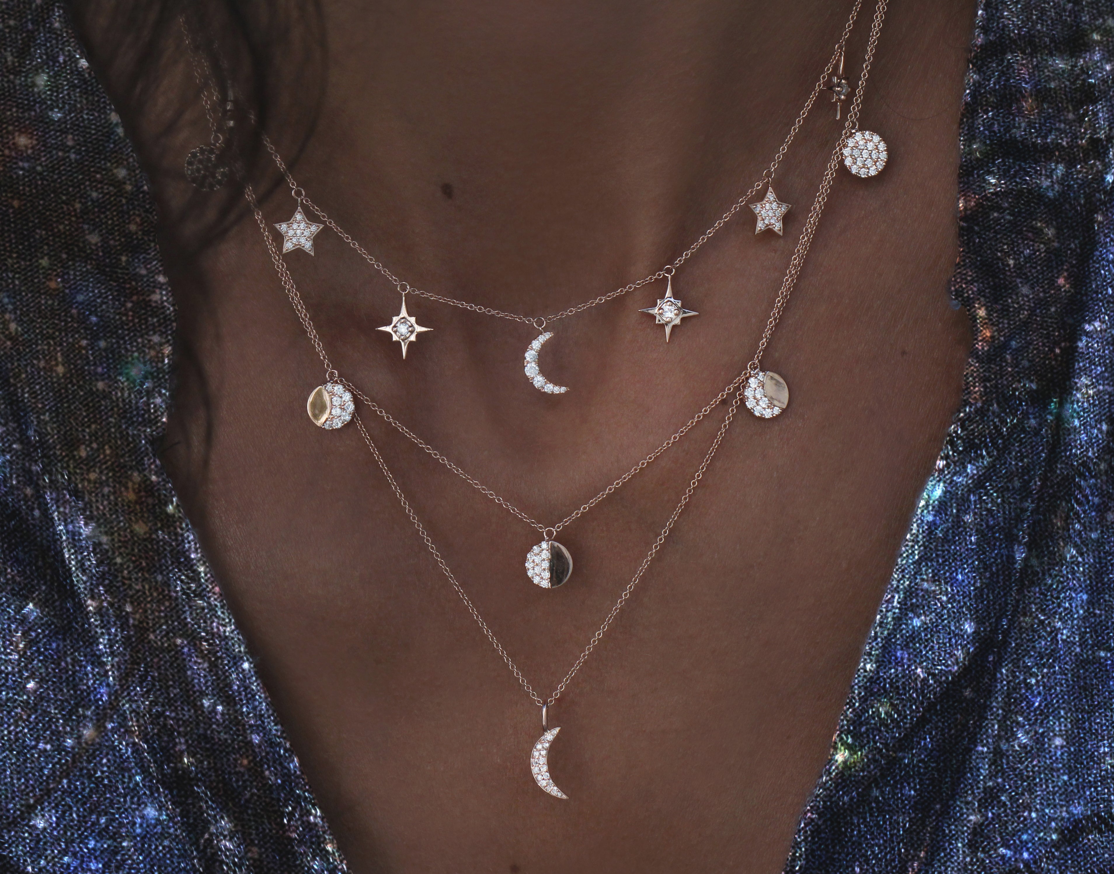 Moon Phases Bar Necklace - Rata Jewellery