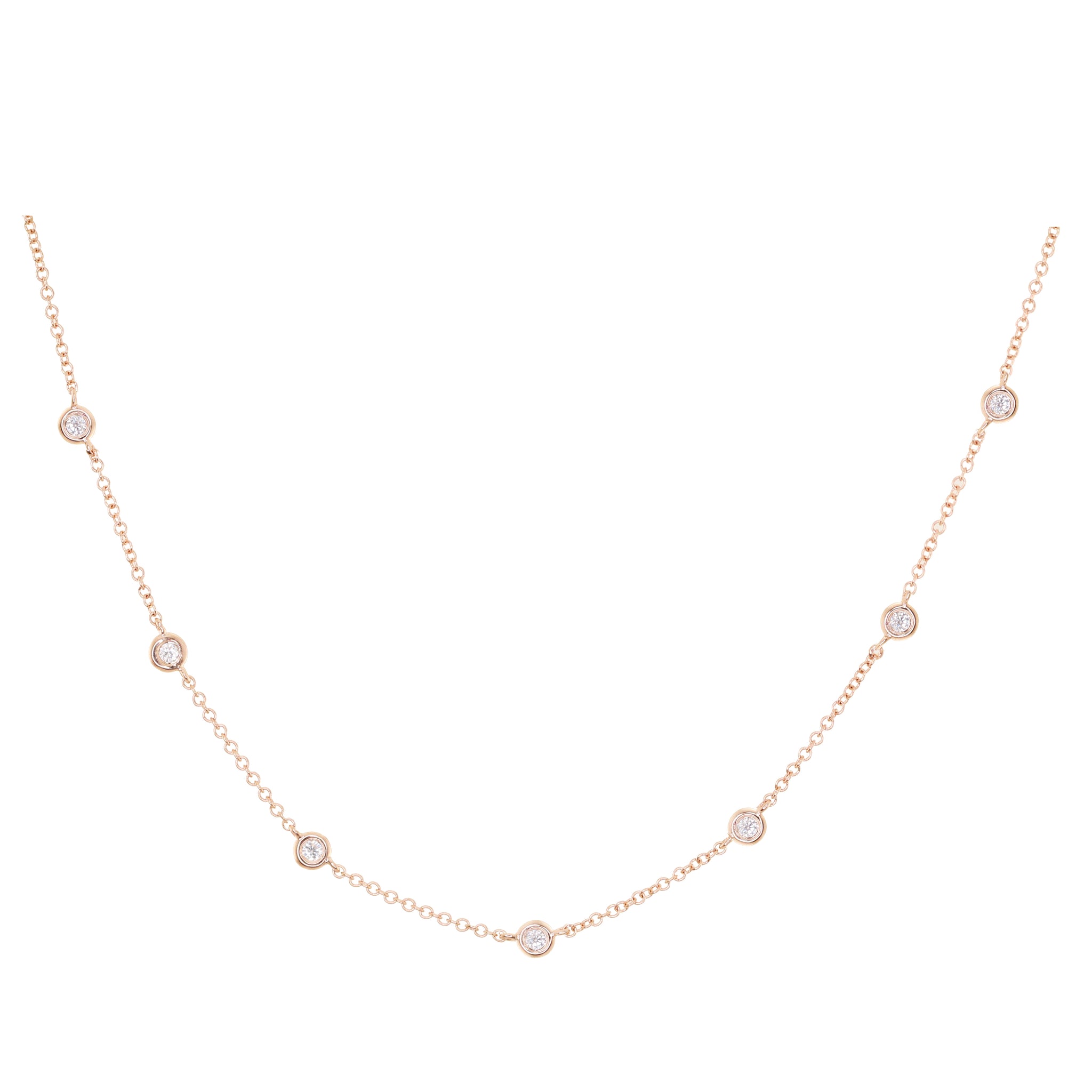 14kt gold diamond bezel choker necklace – Luna Skye