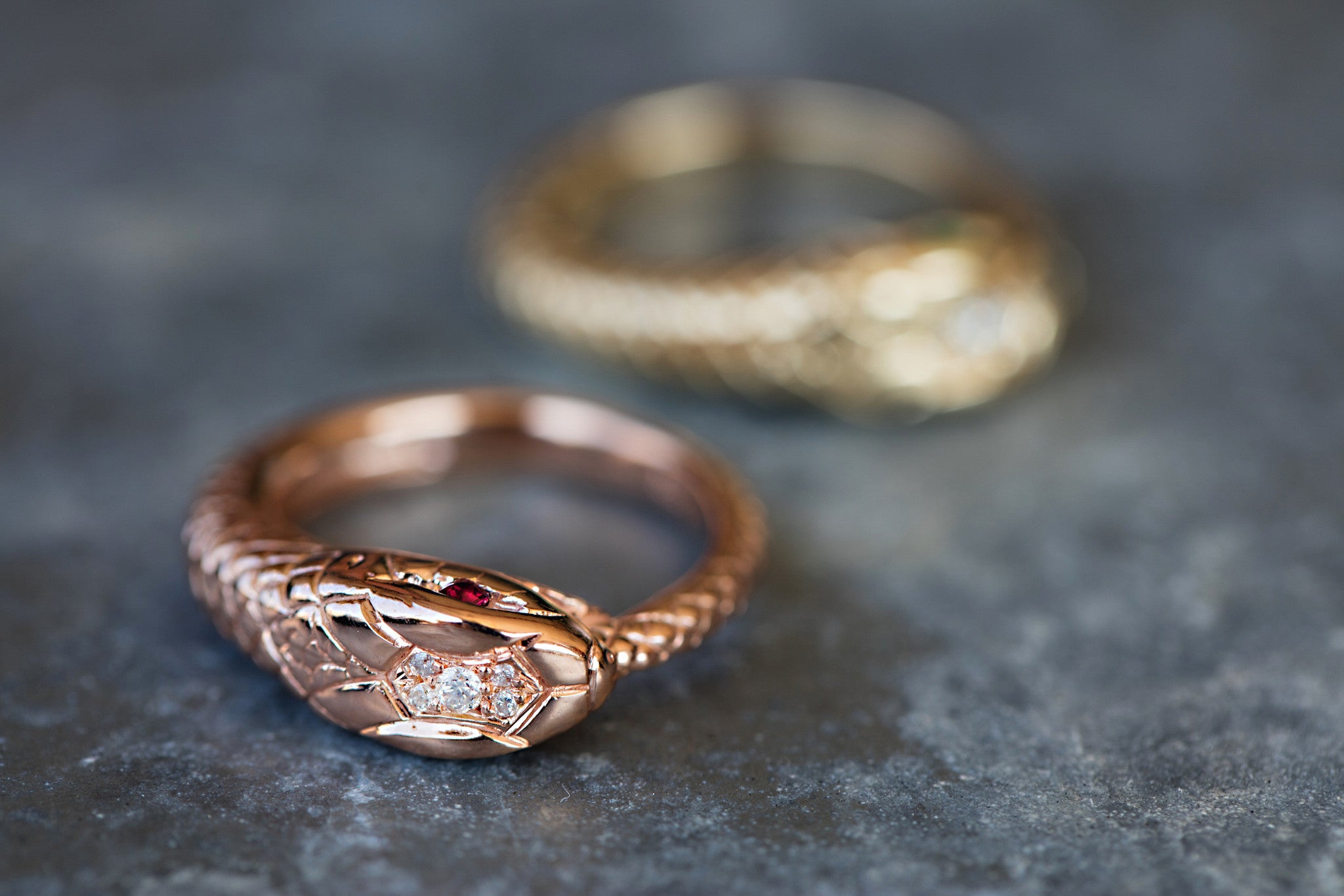 Snake Gold Ruby Ring I Vintage Gold Jewelry I Noir Carat