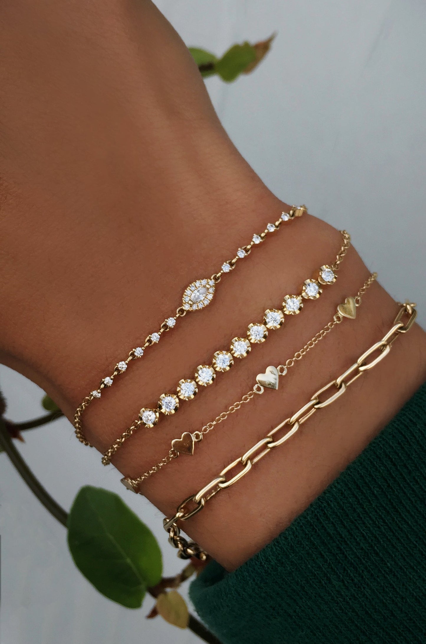 gold marquise diamond bracelets