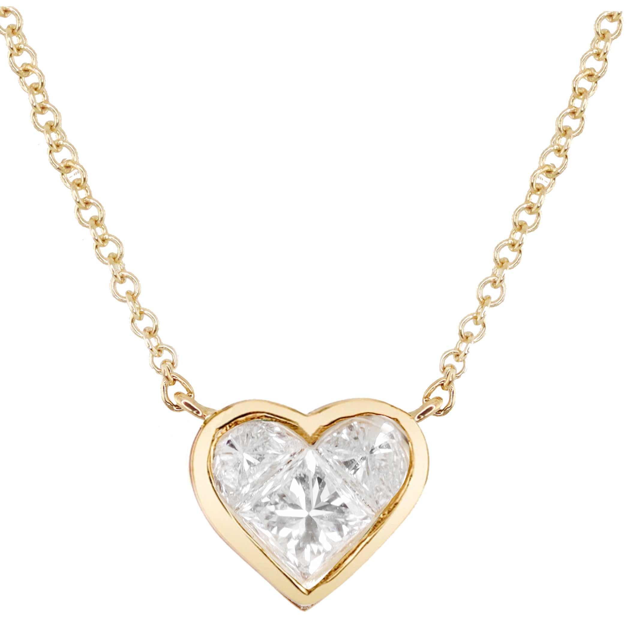 Diamond heart store bezel necklace