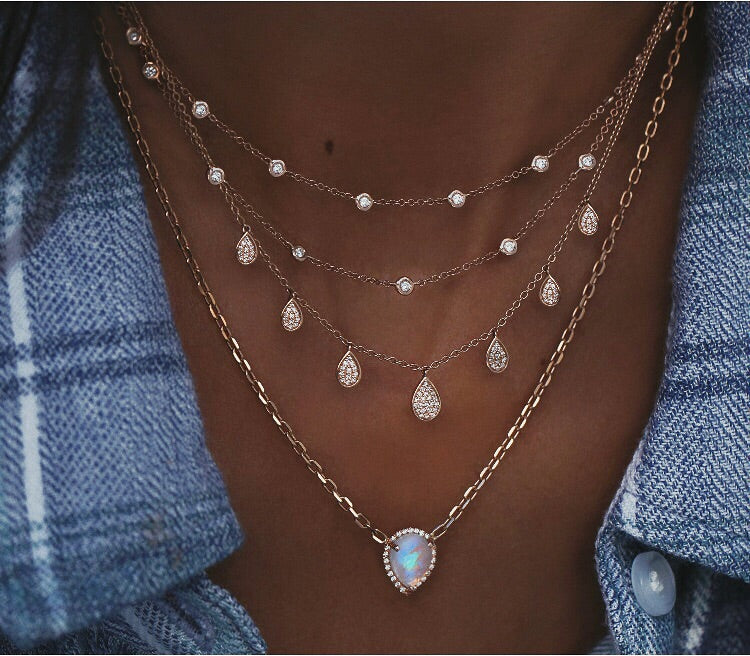 Amazing orders Moonstone tear drop necklace