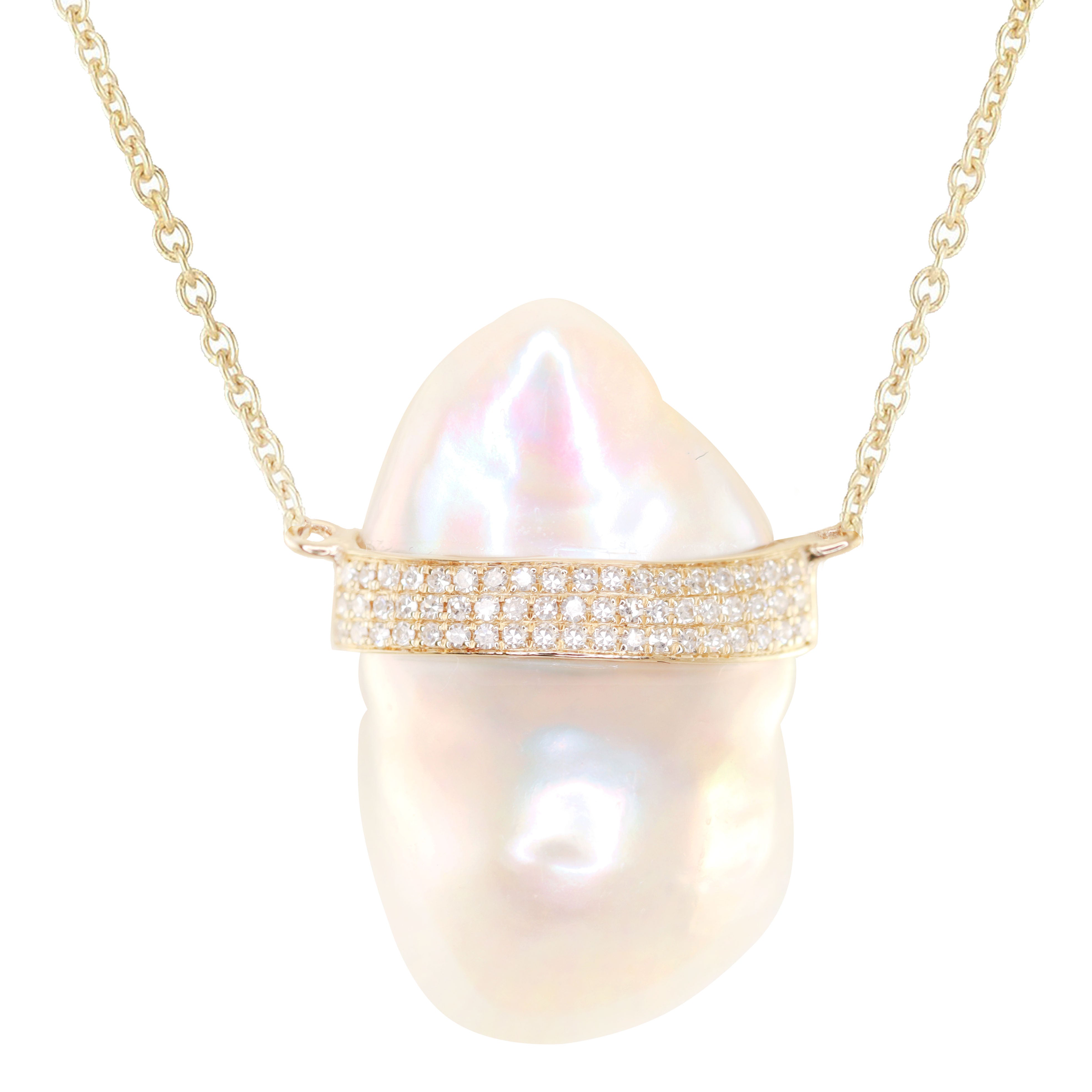 14kt diamond pearl outlets pendant