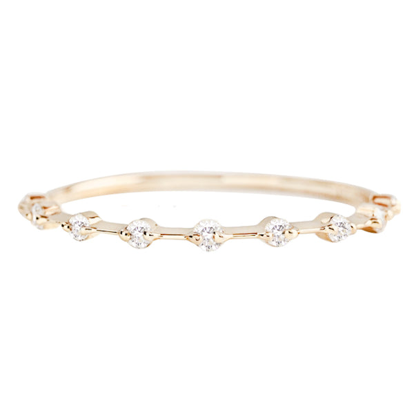14K Gold Spaced Out Diamond Bangle Rose Gold